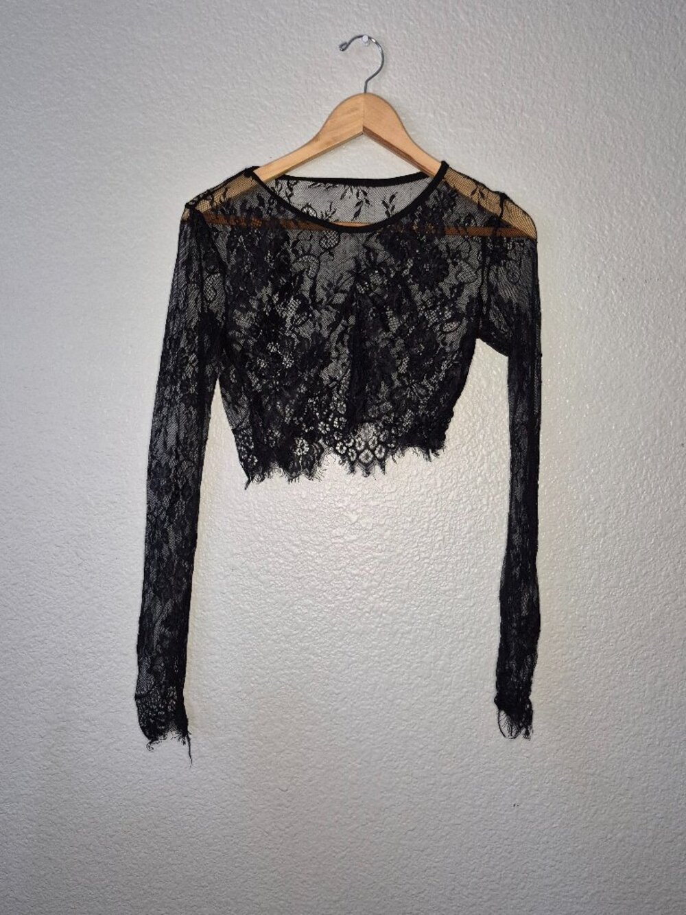 No Brand Womens Black Long Sleeve Lace Size: Small